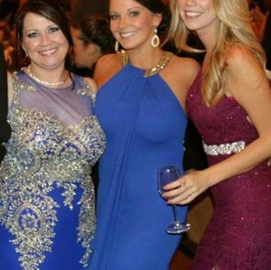 Solid Blue Calvin Klein evening gown